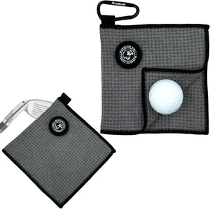Kleines magnetisches Golftuch mit Clip Mikrofaser Waffel Design Golftaschen - Bild 1 von 5