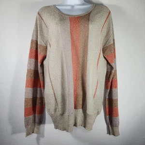 Suéter Top Tejido MARC By MARC JACOBS Talla M Metálico Avena Rayas  - Imagen 1 de 12