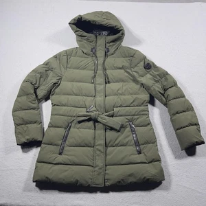 Michael Kors Jacket Womens Large Hooded Belted Puffer Down Blend Winter Coat - Picture 1 of 11
