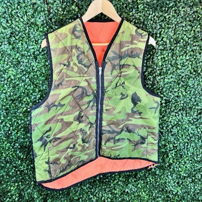 Vintage Reversible Camo Hunting Vest Orange Men's Size Medium 90s - Image 1 of 4