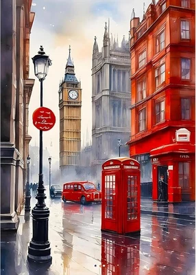 MXJSUA 5D London Street Diamond Painting Pictures Kits, Set...  - Image 1 of 4