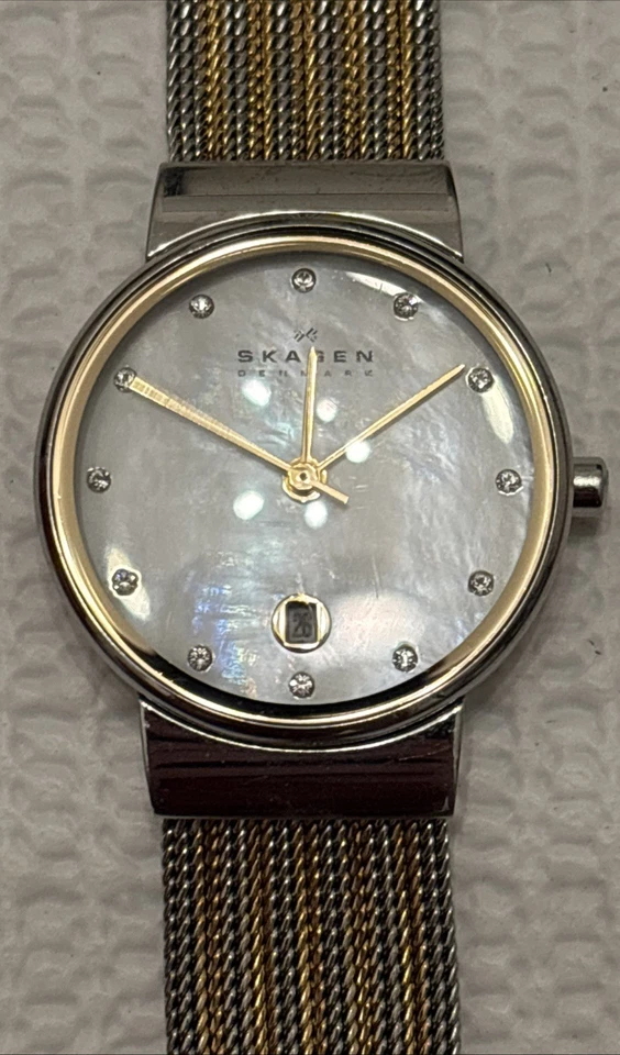 Reloj Skagen Ancher 355SSGS Malla Acero Inoxidable Batería Nueva Madreperla Foto 1 de 4