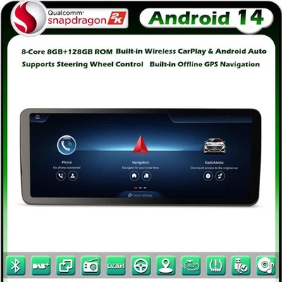 12.3" Android 14 8+128GB GPS Autoradio GPS Navi Mercedes C/GLC-Klasse W205 X253  - Bild 1 von 4