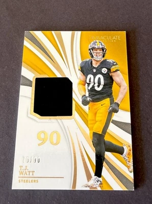2021 Panini Immaculate Immaculate Numbers Memorabilia /90 TJ Watt - HOF 🐐🔥🦃🏈 - Image 1 of 2