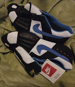 Neu Vintage 1987 Nike CCX 871101ST-P Radschuhe schwarz weiß blau CLIP Größe 9 - Bild 1 von 15