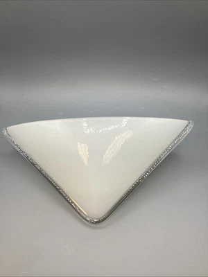RARE MCM Triangular Milkglass Blown Glass Wall Mount Fixture - Image 1 of 4