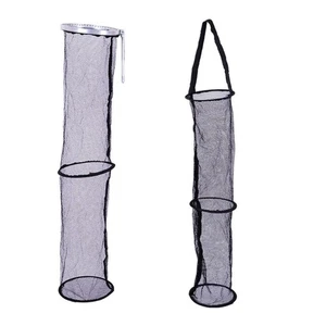 60cm-200cm Foldable Fishing Net Holder Baits Storage Cage Trap Fishing Basket - Picture 1 of 14
