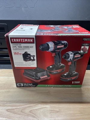 Craftsman 955233 Lithium-Ion 19.2V 2 Piece Tool Combo Kit Drill Impact - New - Image 1 of 4