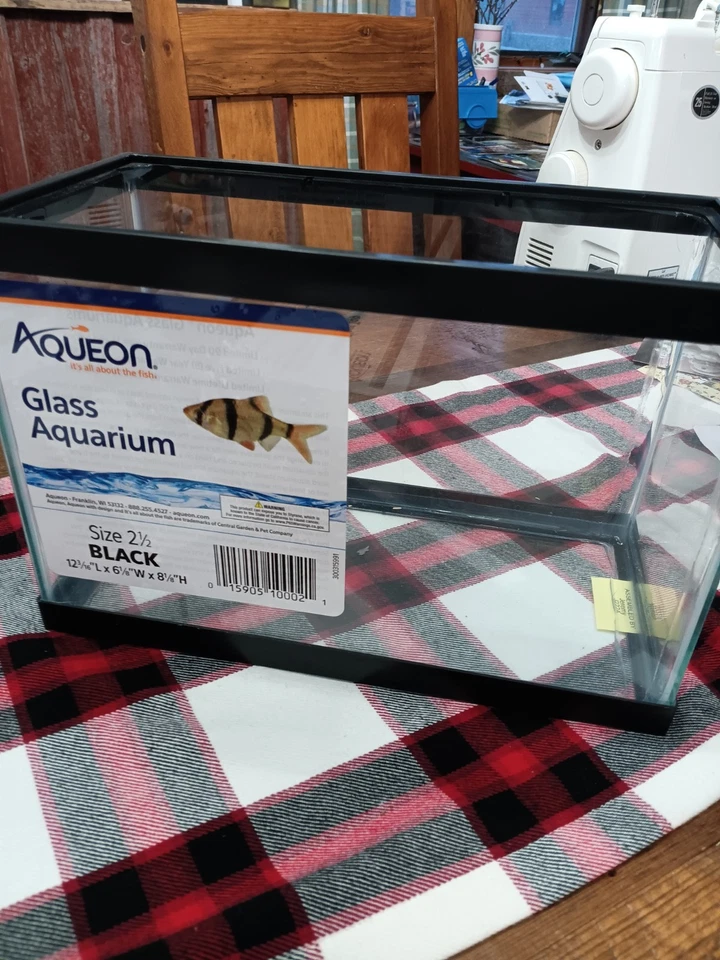 AQUÁRIO DE VIDRO AQUON - 2 1/2 GALÕES PRETO - Imagem 1 de 1