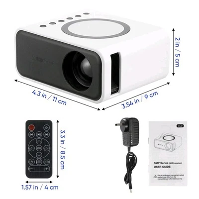 Portable Projector 1080P LED Mini Home Cinema Movie Theater Projector Multimedia - Image 1 of 4