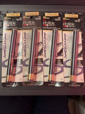 4 pack L'Oreal Paris Infallible Smokissime Powder Eye Liner PURPLE SMOKE # 704 - Image 1 of 4