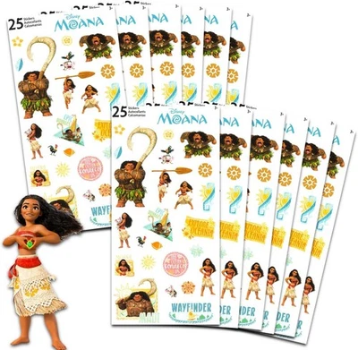 Moana Party Favors for Boys & Girls Bundle ~ 12 Pack Moana Sticker Sheets for Ki - Image 1 of 2