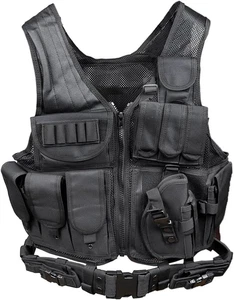 Gilet Tattico Softair in Poliestere 600D Maglia per Tattico Militare Gilet Da Ca - Foto 1 di 12