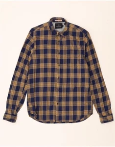 SCOTCH & SODA Mens Regular Fit Flannel Shirt Large Blue Check Cotton DR07 - Picture 1 of 3