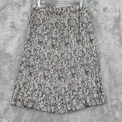 Pleione Skirt Womens Large Floral Pleated Cottage A LIne Bohemian Career Lined - Image 1 of 4