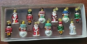 KSA Medallion Collection Set Of 12 Blown Glass Christmas Ornaments New - Picture 1 of 23