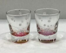 Shot Glass Pink with White Polka Dots Set of 2