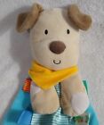 Taggies Lovey Puppy Dog Plush 10" Rattle Blue Security Blanket Satin REPLACEMENT