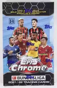 2021-2022 Topps Chrome Bundesliga Soccer Trading Cards Factory Sealed Hobby Box - Picture 1 of 1