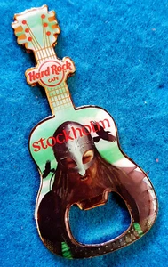 IMÁN DE GUITARRA ABRIDOR DE BOTELLAS ABRIDOR DE BOTELLAS STOCKHOLM VIKING WARRIOR BATTLE RAVEN Hard Rock Café - Imagen 1 de 1