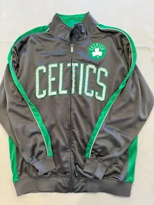 Boston Celtics Track Jacket Mens XXL Tall Majestic NBA Basketball Reflective - Picture 1 of 5
