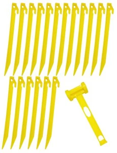 18x Heavy Duty Extra Long 13-3/4" Plastic Tent Awning Pegs Tent Stakes Sand S... - Picture 1 of 4