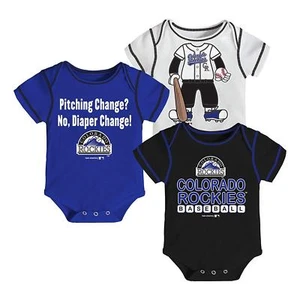 Colorado Rockies Set Creeper Neonato 3pz Mese 3-6 e 6-9 Mesi - Foto 1 di 1