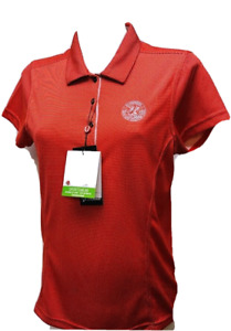 Sunice Coolite Victoria Polo Golf shirt Womens Size Medium Real Red Wicking