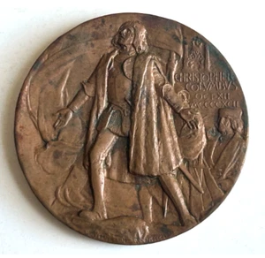 COLUMBUS World’s Columbian Exposition Commemorative Bronze Medal 1892 to GAUDENZ - Bild 1 von 4