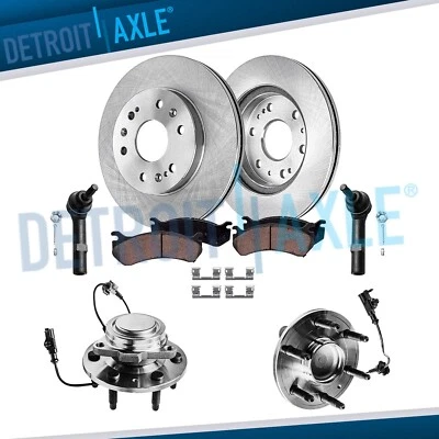 Rotores de freno delanteros 2x2 pastillas de cerámica buje de cojinete de rueda para Sierra Silverado 1500 Foto 1 de 4