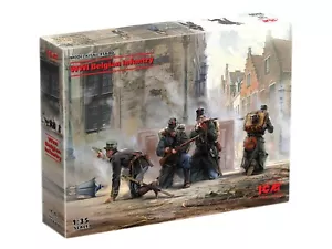 Plastic figures WWI Belgian Infantry. Scale model kit ICM 35680 Scale: 1/35 - Picture 1 of 12