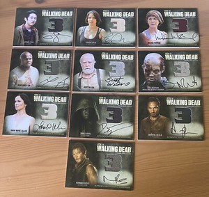Cryptozoic The Walking Dead Season 3 Part 1 & 2 Autograph Wardrobe Complete Set 