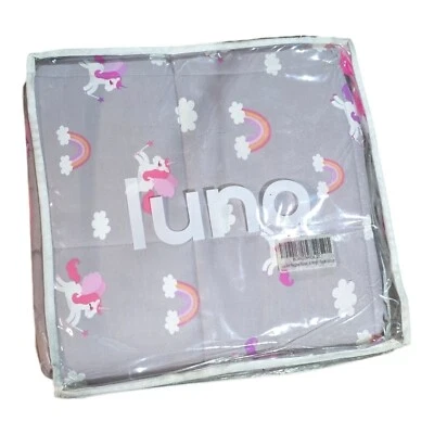Manta con peso de unicornio Luna Kids 5 libras gris con unicornios morados y blancos 48x36 Foto 1 de 4