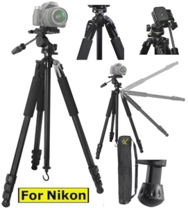 80" PRO TITANIUM ALLOY TRIPOD W ANGLED LEGS FOR NIKON D7200 D5000 D5100 D5600 - Picture 1 of 7
