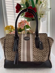 coach legacy in monogram medium grey totes dcg