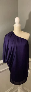 Cache Neu mit Etikett Y2K lila Satin Einschulterkleid Größe 0 - Bild 1 von 9