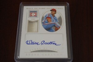 STEVE CARLTON 2021 NATIONAL TREASURES ON CARD AUTO PATCH #18/25 !
