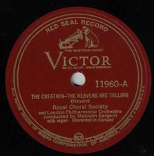 12" Malcolm Sargent LPHO Royal Choral Society 78 HAYDN Creation The Heavens BX1A