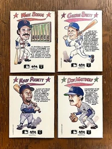 4 Mattingly Puckett Boggs Brett 1990 Collect-A-Book Lot MLB HOF Yankees Jersey💙 - Picture 1 of 2