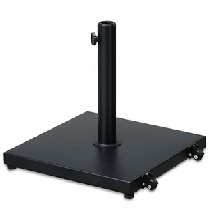 Aoodor 39LB Patio Umbrella Base, Heavy Duty Square Umbrella Stand w/Two Wheels - Picture 1 of 9