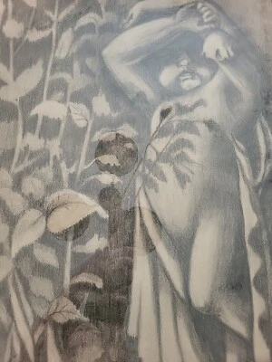 Винтажный оригинальный карандаш для рисования викторианский сад аутсайдер народное искусство подпись херувим  - Изображение 1 из 4