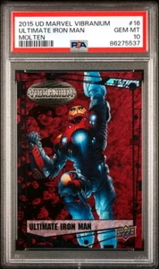 ULTIMATE IRON MAN 2015 UD Marvel Vibranium MOLTEN Parallel /299 GEM MINT PSA 10 - Picture 1 of 2