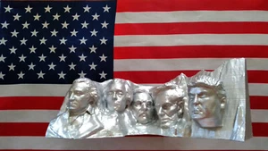6" Donald J. TRUMP 2024 Mount Rushmore TrumpMore METALLIC SILVER 3D Printed USA - Picture 1 of 2