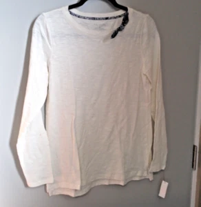 TALBOTS XS LONG SLEEVE CRÈME COLORED TOP WITH BANDANA SCARF - Picture 1 of 4