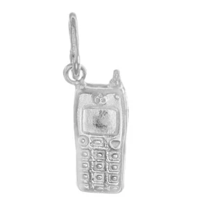 925 Sterling Silver Mobile Phone Charm – Fashion Pendant – Gift for Tech Lovers - Picture 1 of 10
