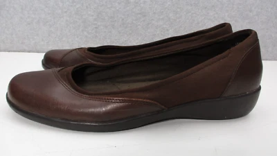 Zapatos planos Cobbit Cuddlers Eleanor de cuero marrón sin cordones para mujer talla 9 W Foto 1 de 4