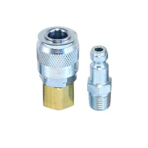 Tru-Flate Automotive Quick Coupler Air Hose Connector Fittings 1/4 NPT T Style - Picture 1 of 5