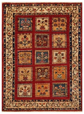 3 x 5 ft Red Afghan Hand Knotted Traditional Oriental Area Rug - Image 1 of 4