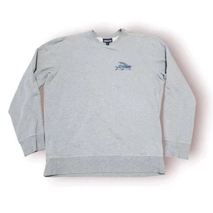 Patagonia Midweight Flying Fish Crew Sweatshirt Organic Cotton Gray L - Picture 1 of 13