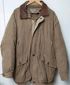 Rainforest SIGNATURE HERITAGE DOWN ZIP OUT LINER Olive Jacket XXL leather collar - Picture 1 of 20